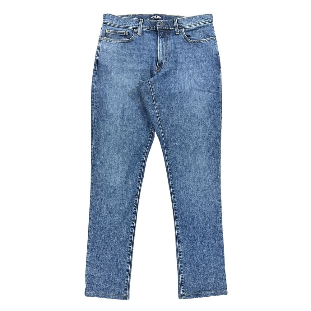 Lands End Square Rigger Jeans Mens 34 x 32 Athletic Fit Blue Denim Zip Fly